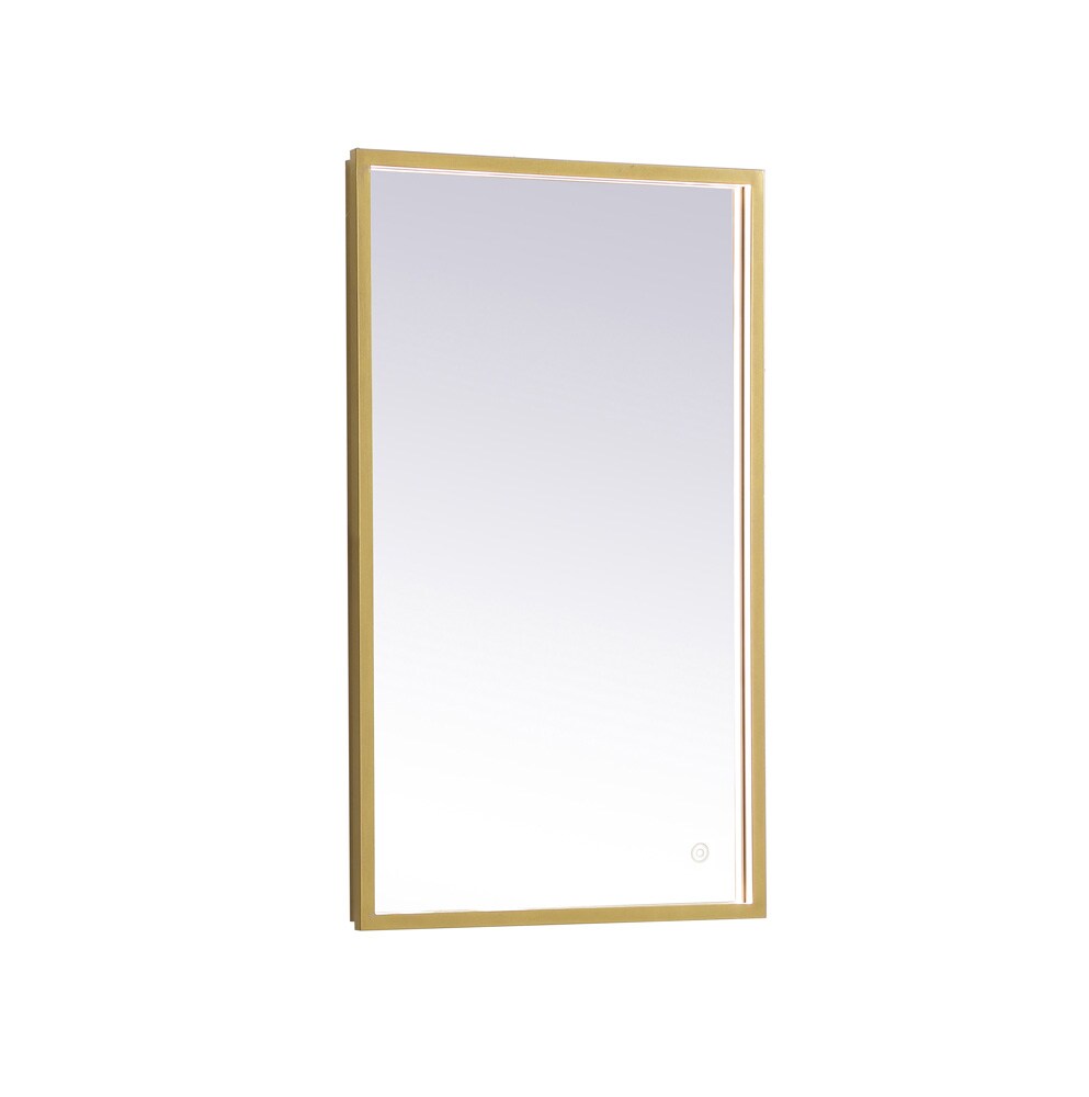 Elegant Furniture & Lighting - Pier 18x30 inch LED mirror with adjustable color temperature 3000K/4200K/6400K in brass - MRE61830BR veiw 1
