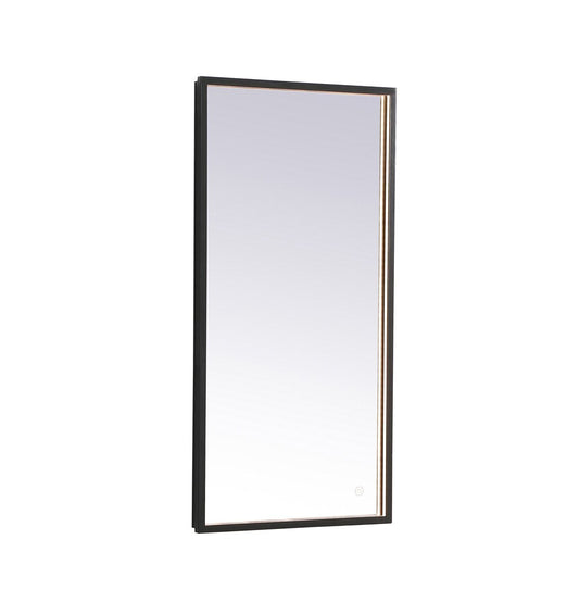 Elegant Furniture & Lighting - Pier 18x36 inch LED mirror with adjustable color temperature 3000K/4200K/6400K in black - MRE61836BK veiw 1
