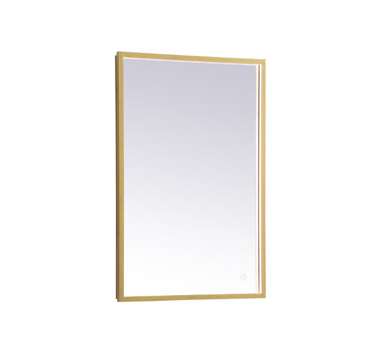 Elegant Furniture & Lighting - Pier 20x30 inch LED mirror with adjustable color temperature 3000K/4200K/6400K in brass - MRE62030BR veiw 1