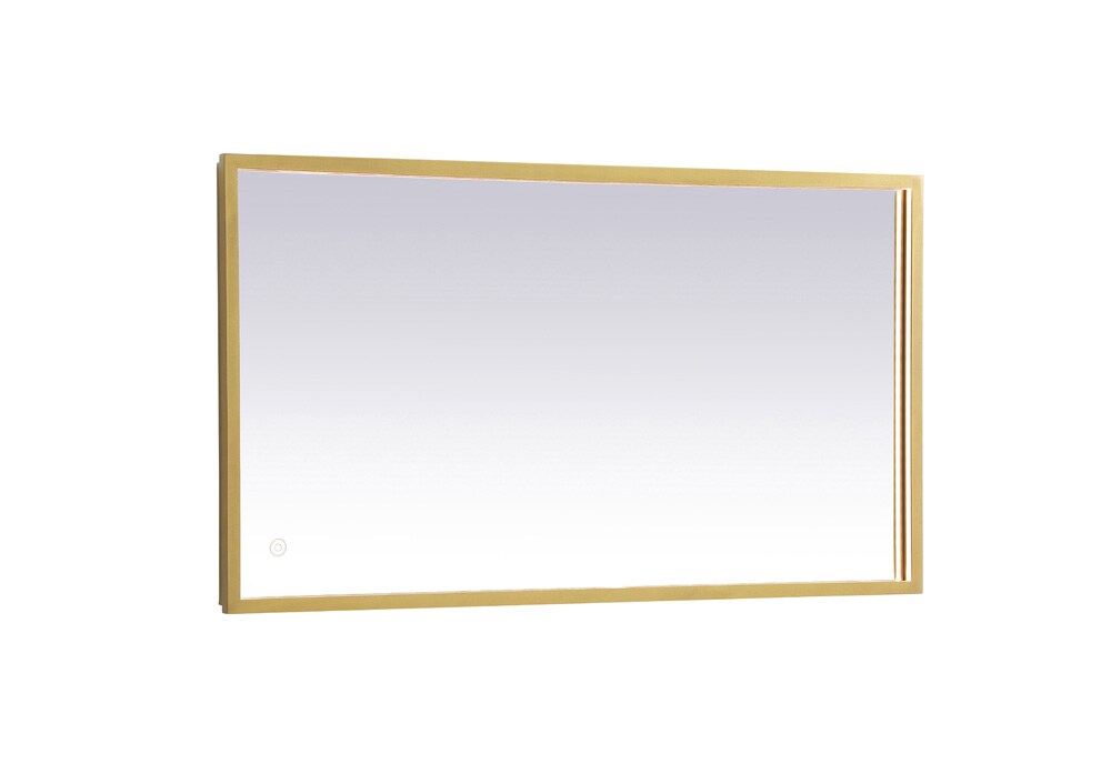 Elegant Furniture & Lighting - Pier 20x36 inch LED mirror with adjustable color temperature 3000K/4200K/6400K in brass - MRE62036BR veiw 1