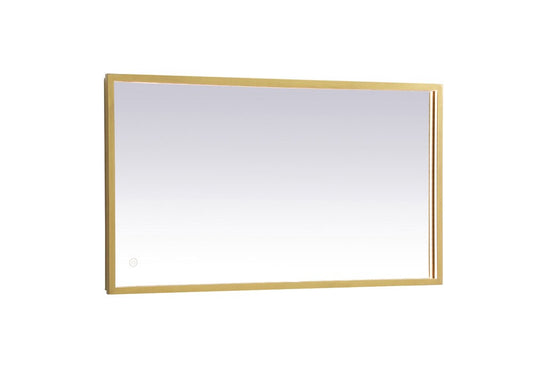 Elegant Furniture & Lighting - Pier 20x36 inch LED mirror with adjustable color temperature 3000K/4200K/6400K in brass - MRE62036BR veiw 1