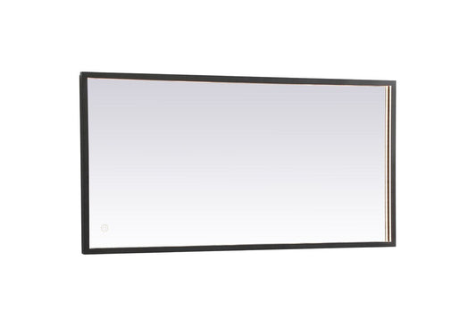 Elegant Furniture & Lighting - Pier 20x40 inch LED mirror with adjustable color temperature 3000K/4200K/6400K in black - MRE62040BK veiw 1