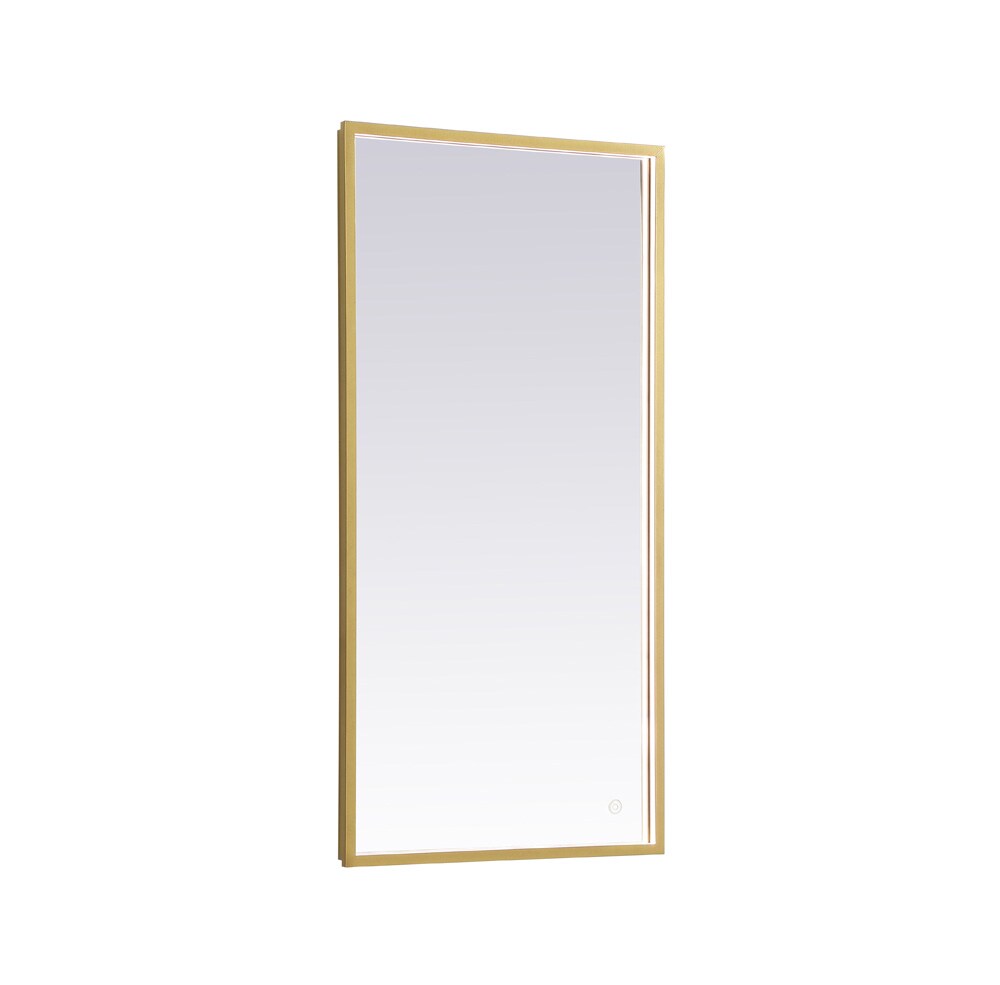 Elegant Furniture & Lighting - Pier 20x40 inch LED mirror with adjustable color temperature 3000K/4200K/6400K in brass - MRE62040BR veiw 1