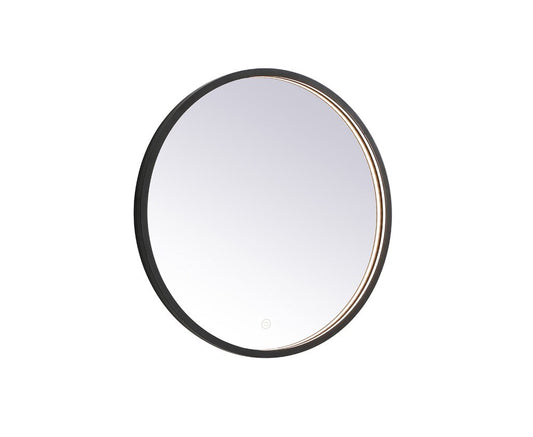 Elegant Furniture & Lighting - Pier 24 inch LED mirror with adjustable color temperature 3000K/4200K/6400K in black - MRE6024BK veiw 1