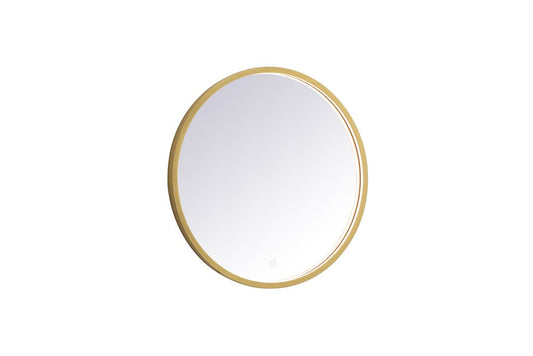 Elegant Furniture & Lighting - Pier 24 inch LED mirror with adjustable color temperature 3000K/4200K/6400K in brass - MRE6024BR veiw 1