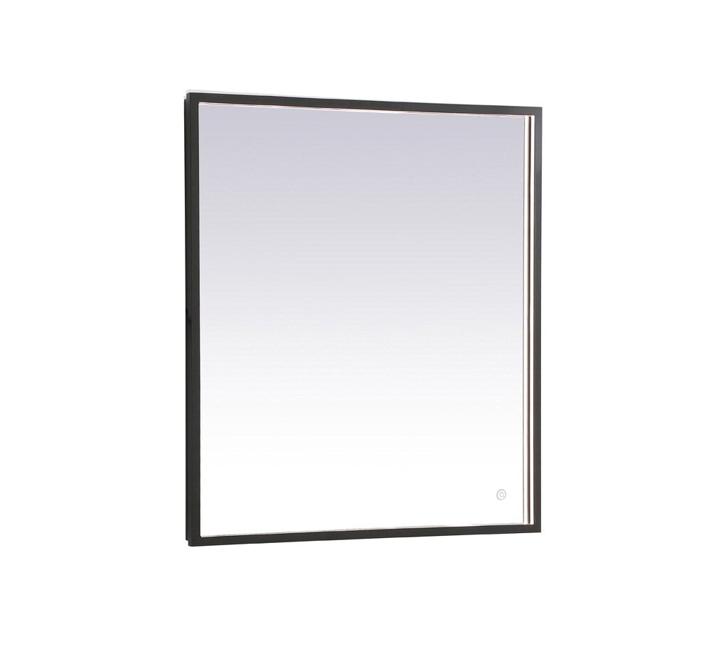 Elegant Furniture & Lighting - Pier 27x30 inch LED mirror with adjustable color temperature 3000K/4200K/6400K in black - MRE62730BK veiw 1