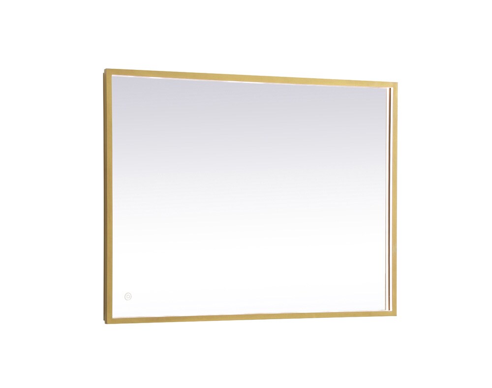 Elegant Furniture & Lighting - Pier 27x36 inch LED mirror with adjustable color temperature 3000K/4200K/6400K in brass - MRE62736BR veiw 1