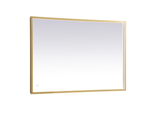 Elegant Furniture & Lighting - Pier 27x40 inch LED mirror with adjustable color temperature 3000K/4200K/6400K in brass - MRE62740BR veiw 1