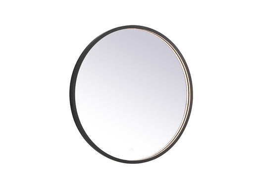 Elegant Furniture & Lighting - Pier 28 inch LED mirror with adjustable color temperature 3000K/4200K/6400K in black - MRE6028BK veiw 1