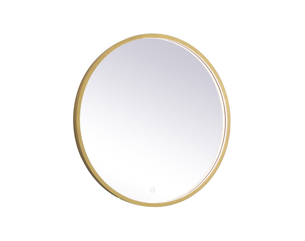 Elegant Furniture & Lighting - Pier 28 inch LED mirror with adjustable color temperature 3000K/4200K/6400K in brass - MRE6028BR veiw 1