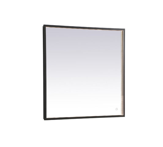 Elegant Furniture & Lighting - Pier 30x30 inch LED mirror with adjustable color temperature 3000K/4200K/6400K in black - MRE63030BK veiw 1