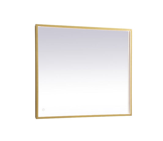 Elegant Furniture & Lighting - Pier 30x36 inch LED mirror with adjustable color temperature 3000K/4200K/6400K in brass - MRE63036BR veiw 1