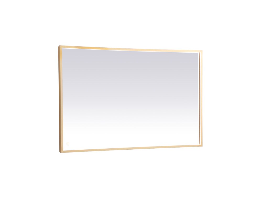 Elegant Furniture & Lighting - Pier 30x48 inch LED mirror with adjustable color temperature 3000K/4200K/6400K in brass - MRE63048BR veiw 1