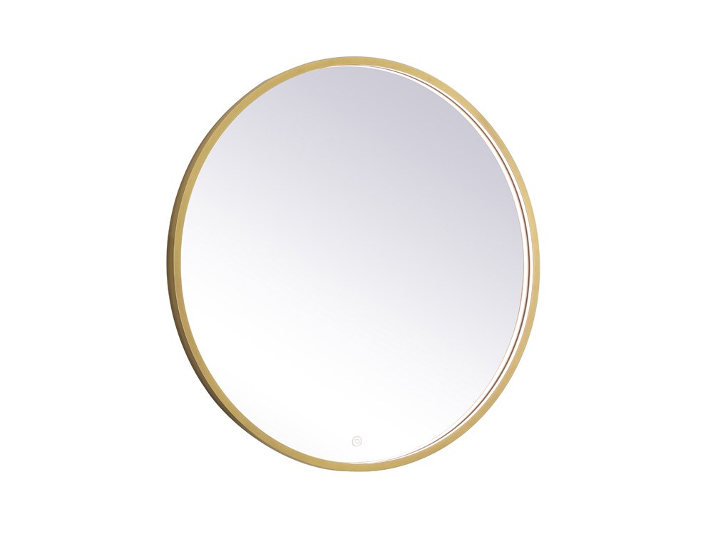 Elegant Furniture & Lighting - Pier 32 inch LED mirror with adjustable color temperature 3000K/4200K/6400K in brass - MRE6032BR veiw 1