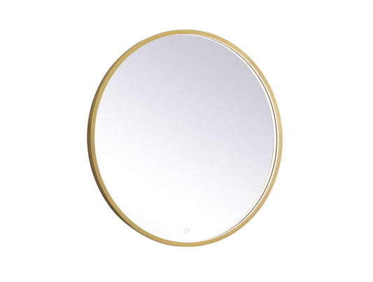 Elegant Furniture & Lighting - Pier 32 inch LED mirror with adjustable color temperature 3000K/4200K/6400K in brass - MRE6032BR veiw 1