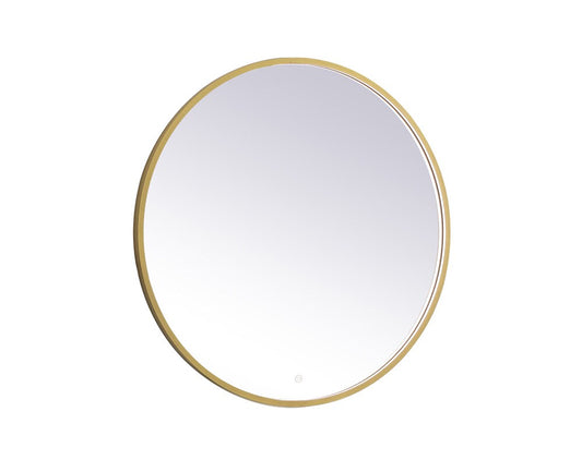 Elegant Furniture & Lighting - Pier 36 inch LED mirror with adjustable color temperature 3000K/4200K/6400K in brass - MRE6036BR veiw 1
