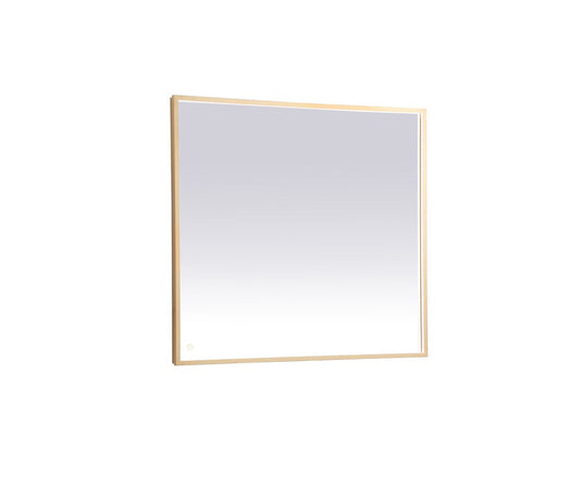 Elegant Furniture & Lighting - Pier 36x40 inch LED mirror with adjustable color temperature 3000K/4200K/6400K in brass - MRE63640BR veiw 1