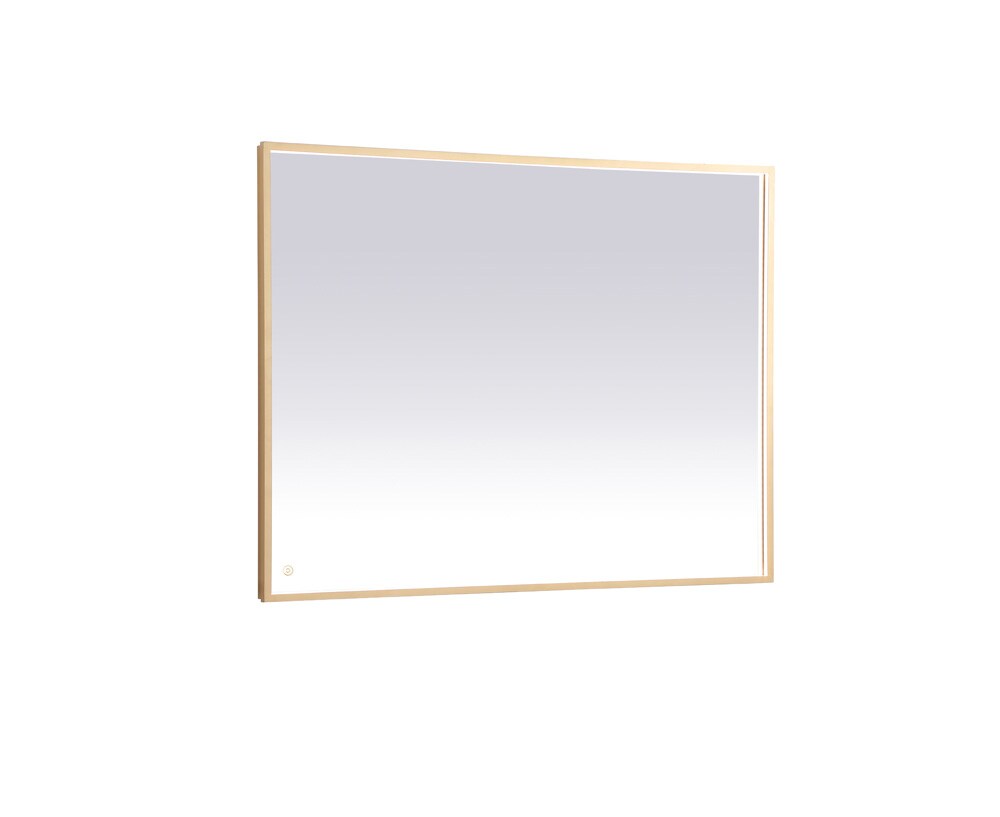 Elegant Furniture & Lighting - Pier 36x48 inch LED mirror with adjustable color temperature 3000K/4200K/6400K in brass - MRE63648BR veiw 1