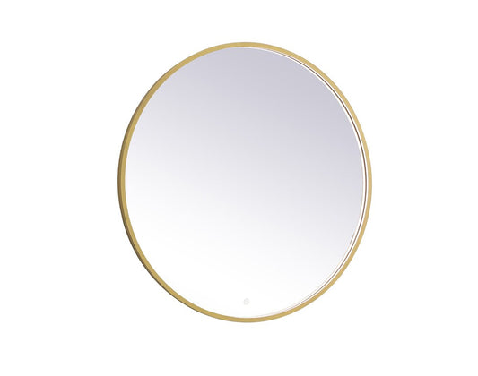 Elegant Furniture & Lighting - Pier 39 inch LED mirror with adjustable color temperature 3000K/4200K/6400K in brass - MRE6039BR veiw 1