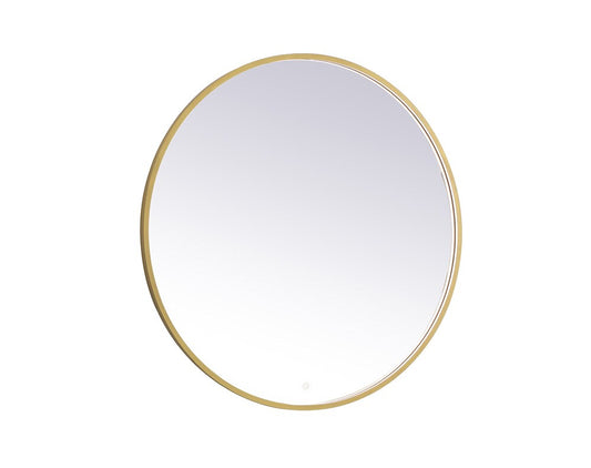 Elegant Furniture & Lighting - Pier 42 inch LED mirror with adjustable color temperature 3000K/4200K/6400K in brass - MRE6042BR veiw 1
