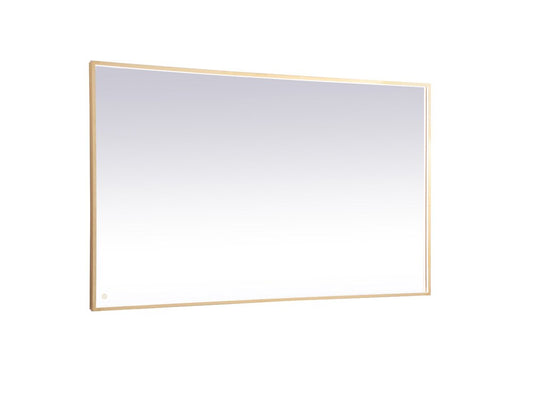 Elegant Furniture & Lighting - Pier 42x72 inch LED mirror with adjustable color temperature 3000K/4200K/6400K in brass - MRE64272BR veiw 1