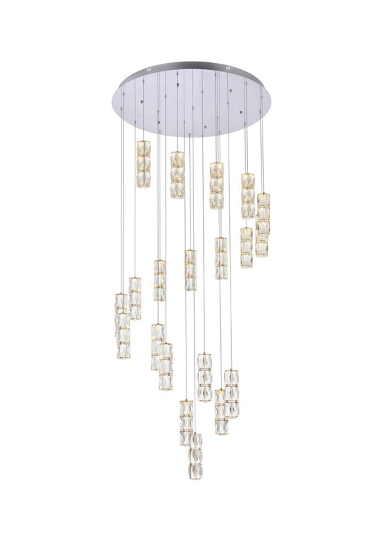 Elegant Furniture & Lighting - Polaris 38 inch LED chandelier in chrome - 3500D38C veiw 1