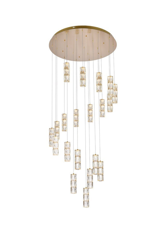 Elegant Furniture & Lighting - Polaris 38 inch LED chandelier in gold - 3500D38G veiw 1
