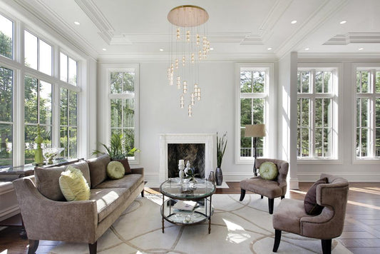 Elegant Furniture & Lighting - Polaris 38 inch LED chandelier in gold - 3500D38G veiw 2