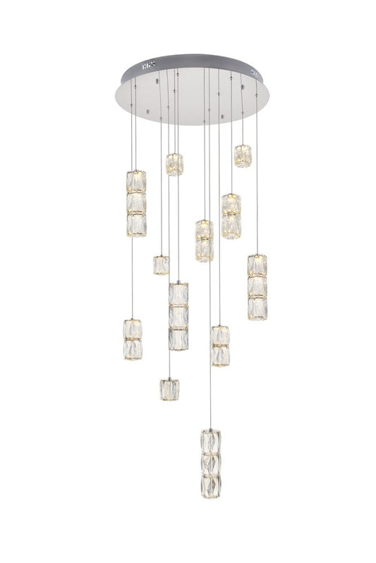 Elegant Furniture & Lighting - Polaris LED light Chrome Pendant Clear Crystal - 3500D24C veiw 1