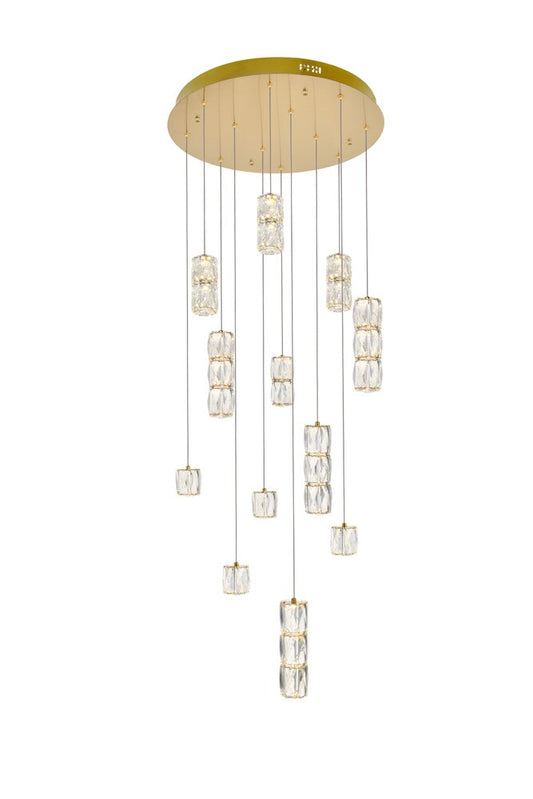 Elegant Furniture & Lighting - Polaris LED light Gold Pendant Clear Crystal - 3500D24G veiw 1