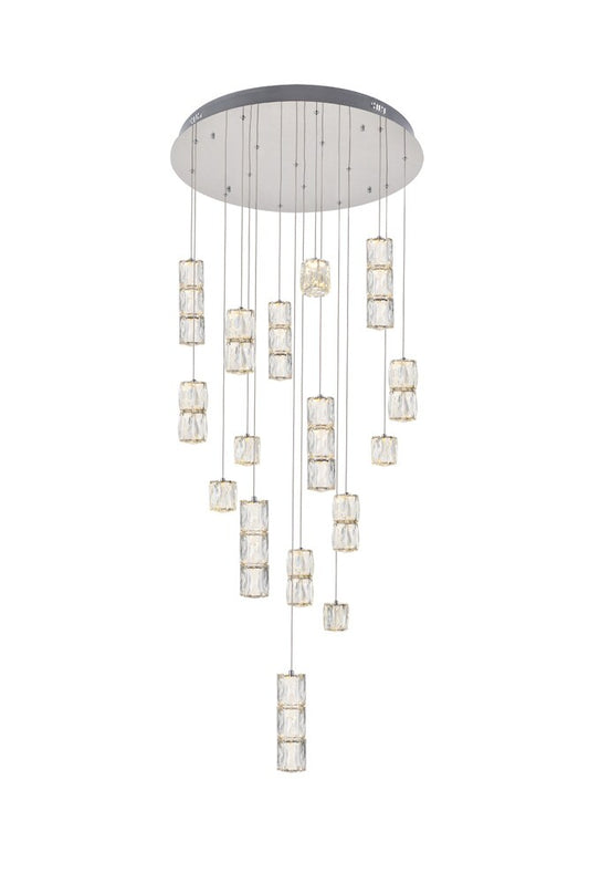 Elegant Furniture & Lighting - Polaris LED light Chrome Pendant Clear Crystal - 3500D28C veiw 1