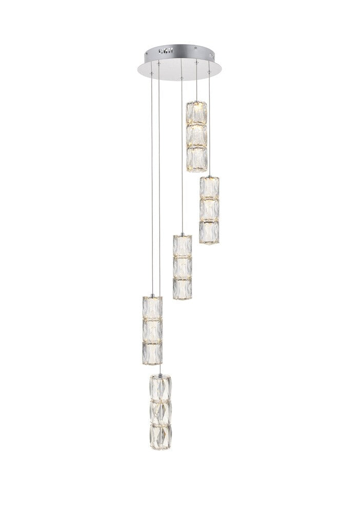 Elegant Furniture & Lighting - Polaris LED light Chrome Pendant Clear Crystal - 3500D5RC veiw 1