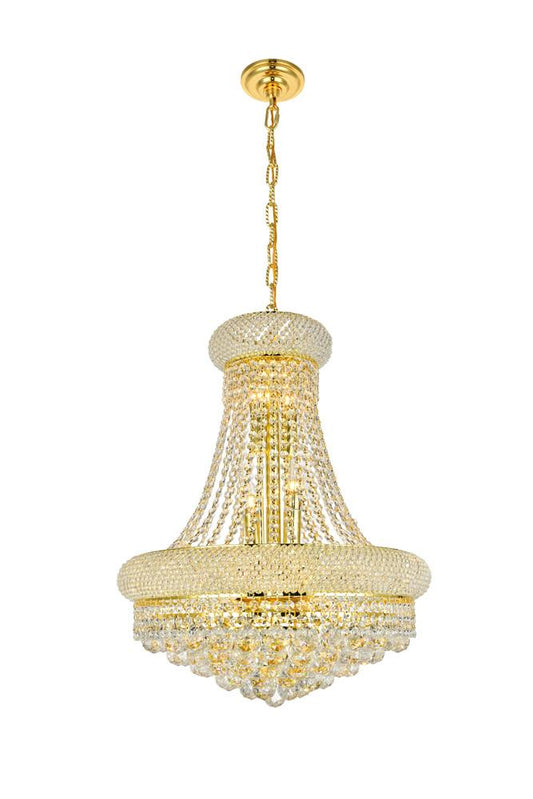 Elegant Furniture & Lighting - Primo 14 light Gold Chandelier Clear Royal Cut Crystal - V1800D20G/RC veiw 1