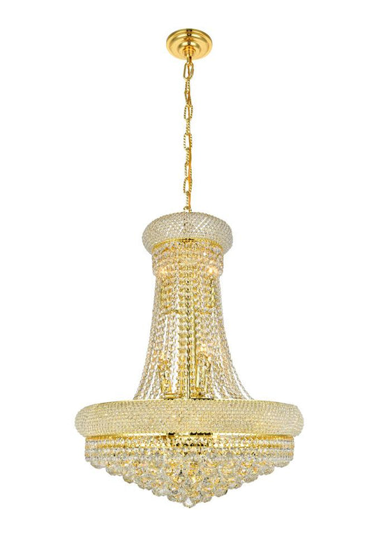 Elegant Furniture & Lighting - Primo 14 light Gold Chandelier Clear Royal Cut Crystal - V1800D24G/RC veiw 1