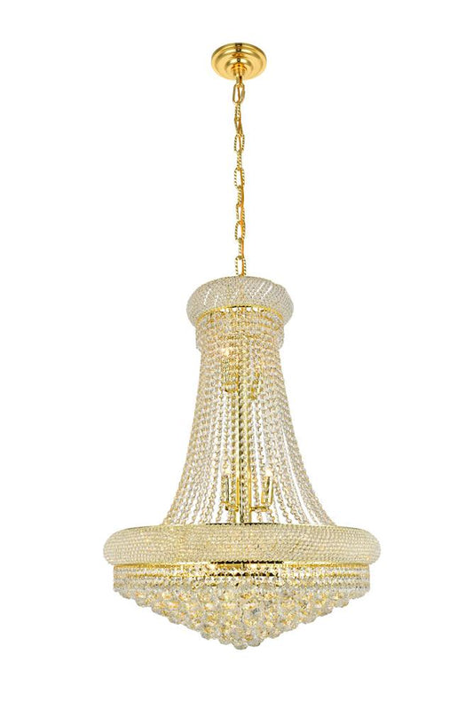 Elegant Furniture & Lighting - Primo 14 light Gold Chandelier Clear Royal Cut Crystal - V1800D28G/RC veiw 1
