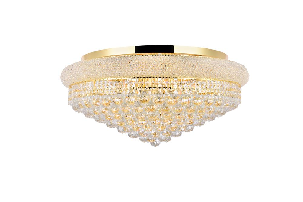 Elegant Furniture & Lighting - Primo 15 light Gold Flush Mount Clear Royal Cut Crystal - V1800F28G/RC veiw 1