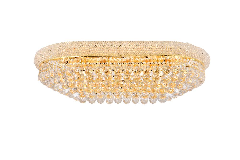 Elegant Furniture & Lighting - Primo 18 light Gold Flush Mount Clear Royal Cut Crystal - V1800F36SG/RC veiw 1