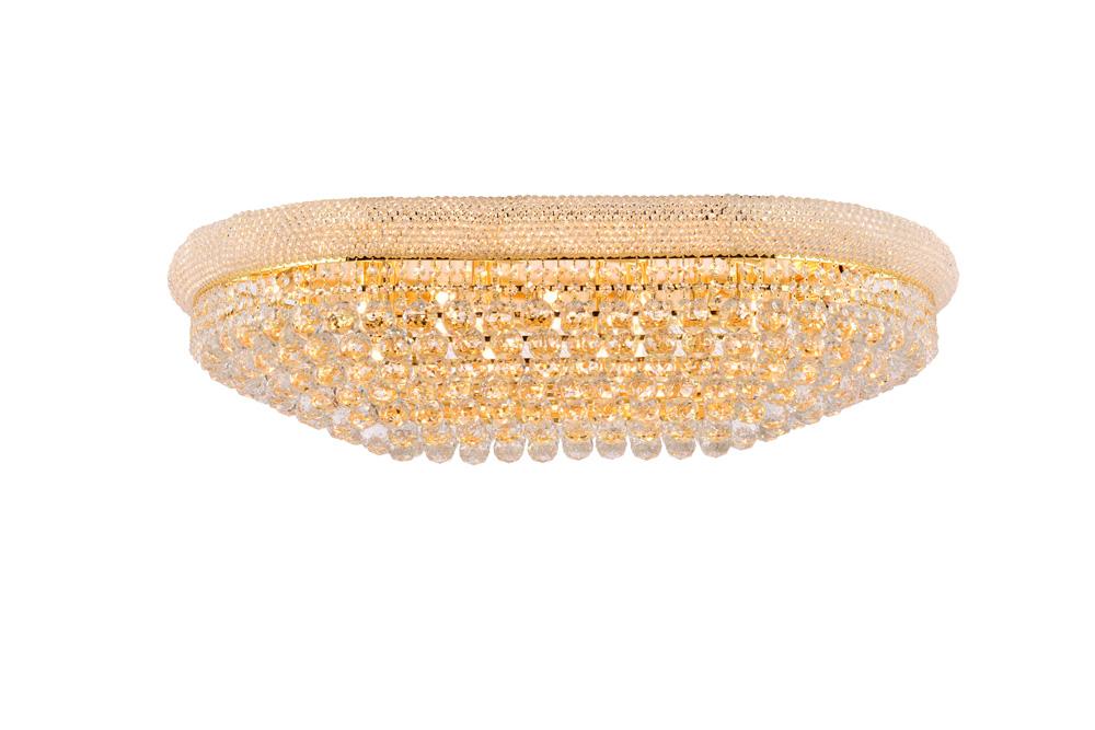 Elegant Furniture & Lighting - Primo 24 light Gold Flush Mount Clear Royal Cut Crystal - V1800F40SG/RC veiw 1