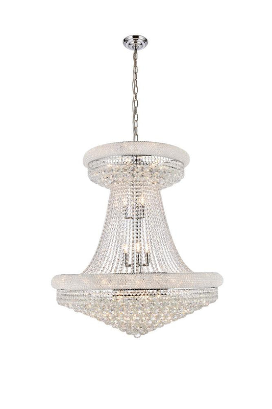 Elegant Furniture & Lighting - Primo 28 light Chrome Chandelier Clear Royal Cut Crystal - V1800G36SC/RC veiw 1