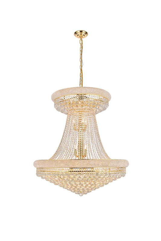 Elegant Furniture & Lighting - Primo 28 light Gold Chandelier Clear Royal Cut Crystal - V1800G36SG/RC veiw 1