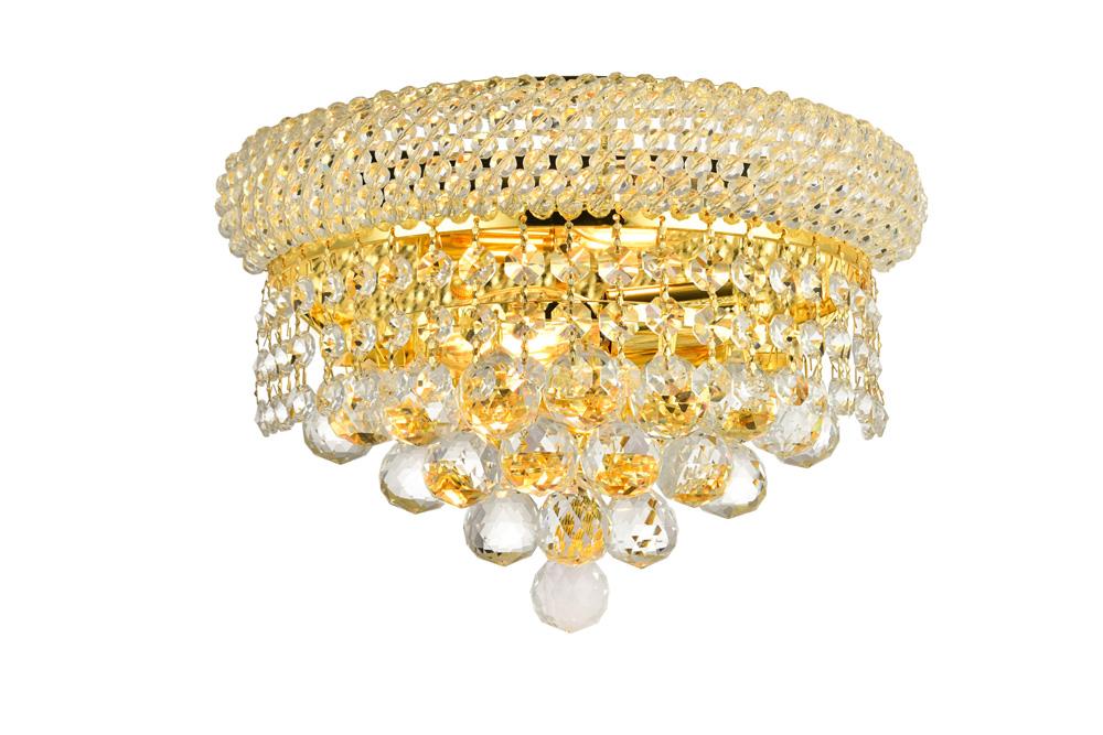 Elegant Furniture & Lighting - Primo 2 light Gold Wall Sconce Clear Royal Cut Crystal - V1800W12G/RC veiw 1