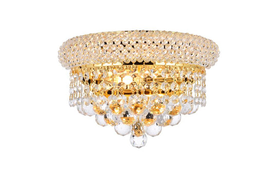 Elegant Furniture & Lighting - Primo 2 light Gold Wall Sconce Clear Royal Cut Crystal - V1802W12G/RC veiw 1