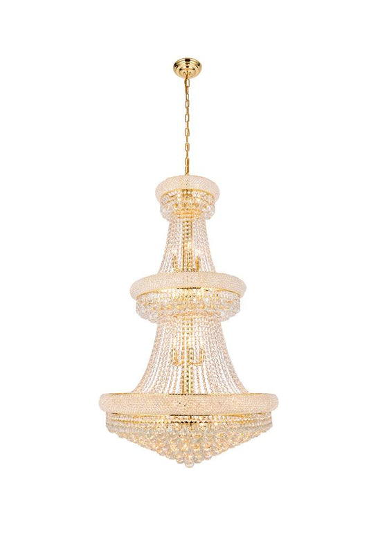 Elegant Furniture & Lighting - Primo 32 light Gold Chandelier Clear Royal Cut Crystal - V1800G30G/RC veiw 1