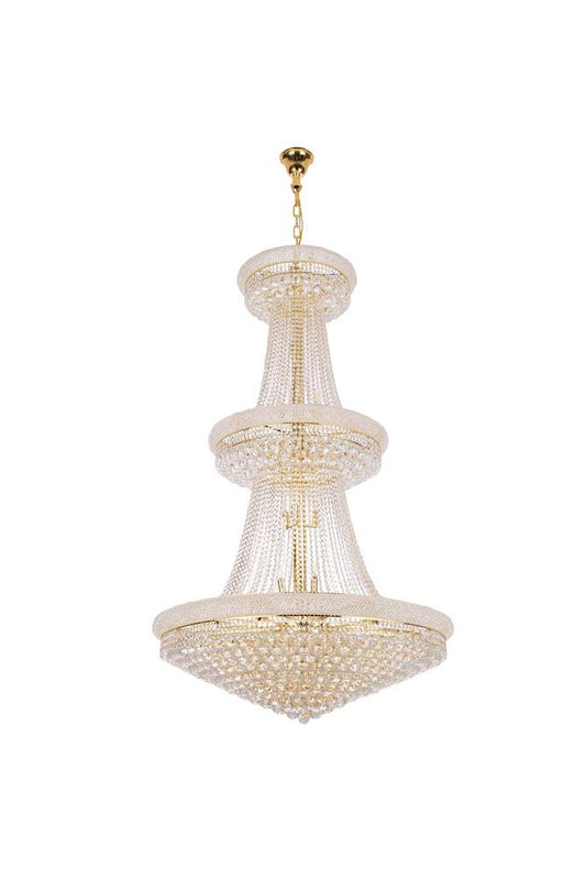 Elegant Furniture & Lighting - Primo 38 light Gold Chandelier Clear Royal Cut Crystal - V1800G42G/RC veiw 1