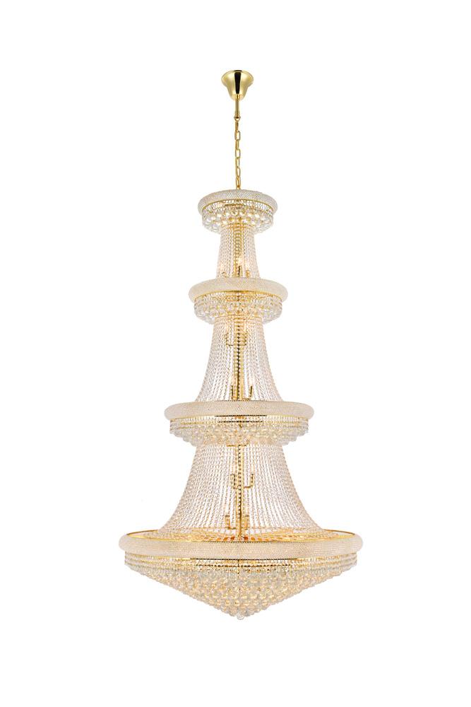 Elegant Furniture & Lighting - Primo 42 light Gold Chandelier Clear Royal Cut Crystal - V1800G48G/RC veiw 1