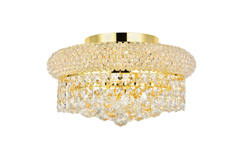 Elegant Furniture & Lighting - Primo 4 light Gold Flush Mount Clear Royal Cut Crystal - V1800F12G/RC veiw 1