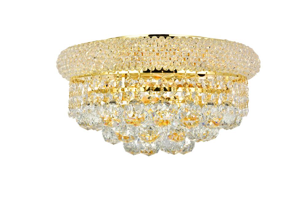 Elegant Furniture & Lighting - Primo 6 light Gold Flush Mount Clear Royal Cut Crystal - V1800F14G/RC veiw 1