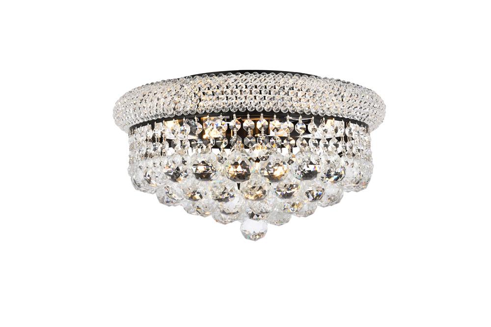 Elegant Furniture & Lighting - Primo 16 inch black flush mount - V1800F16BK/RC veiw 1