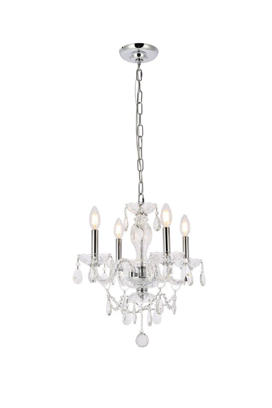 Elegant Furniture & Lighting - Princeton 4 light Chrome Pendant Clear Royal Cut Crystal - V7834D17C/RC veiw 1