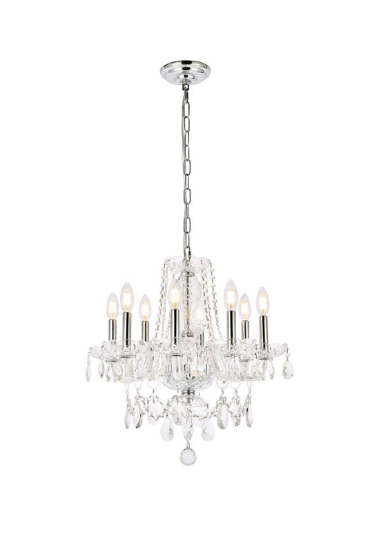 Elegant Furniture & Lighting - Princeton 8 light Chrome Chandelier Clear Royal Cut Crystal - V7838D20C/RC veiw 1